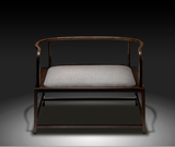 新中式榆木圈椅 禅意休闲椅实木单人沙发 美容院茶楼接待装饰椅