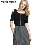 Vero Moda2016新品百搭露肩设计修身短款针织衫|316124007