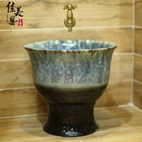 佳美艺 拖把池阳台拖把池复古中式景德镇陶瓷卫浴拖把池拖布池051