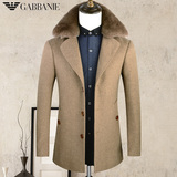 阿玛尼冬季男士呢大衣 青中年高端休闲羊绒加厚毛呢大衣英伦外套