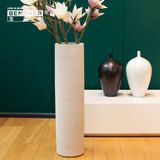 宝齐莱 落地花瓶 陶瓷大花瓶 客厅花瓶摆件 现代欧式插花白色A389