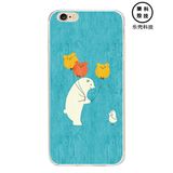 新款北极熊与企鹅iphone6splus透明软壳5se手机壳苹果全包保护