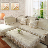高档四季米白沙发垫子欧式真皮防滑毛绒组合简约现代实木坐垫定做