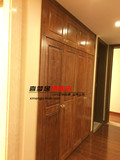 上海全屋家具定做衣帽间壁柜壁橱纯实木松木整体超高顶柜阳台储物