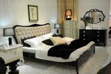 外贸出口家具 美式实木床 1.8米皮床 双人床 后现代卧室家具 智牌