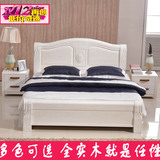 厚重款全实木床纯白色床开放漆床1.8米床榆木床储物床PK水曲柳床