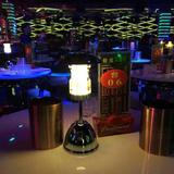 LED充电酒吧台灯 创意高档水晶台灯 西餐厅充电台灯咖啡厅草帽灯