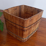 木制收纳盒小方盒  桌面收纳盒储物盒 方木桶 插花桶 古典摆件