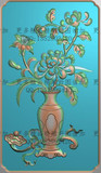 高清精雕图灰度图浮雕图雕刻图精品菊花花瓶背板132x228新款特价