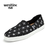 Westlink/西遇2016春季新款 星星低跟帆布鞋平底玛丽鞋休闲男单鞋