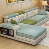 布艺沙发可拆洗地中海客厅组合美式三人韩式田园实木小户型沙发