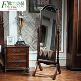 佛兰克林 简约美式穿衣镜实木全身落地试衣镜 欧式卧室家具落地镜