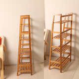 特价楠竹制组合学生宿舍简易落地创意实木隔板梯形书架置物架书柜