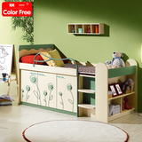 colorfree单人床1米多功能组合床儿童半高床储物带护栏书桌衣柜床