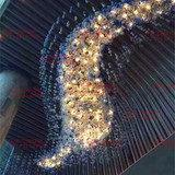 定制休闲主题会所彩色水晶吸顶灯大堂公共区域艺术造型螺旋水晶灯