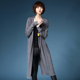 春秋装新款韩版中长款长袖针织开衫优质大码毛衣外套羊毛衫上衣女