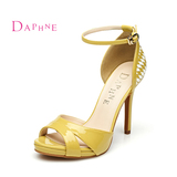 Daphne/达芙妮夏季新款正品 细跟防水台超高跟女凉鞋1015303124