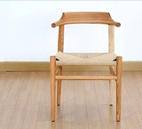 厂家定制DIY Y型实木靠背椅子牛皮纸绳3股麻花编织椅叉骨椅手包邮