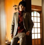 韩国代购直邮2016新款男士修身上班职业绅士棕色休闲西服外套套装
