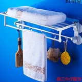 太空铝浴室毛巾架吸盘浴巾架卫浴五金挂件卫生间置物架免钉免打孔