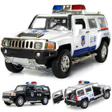 悍马警车 H3汽车儿童玩具警车回力警车合金车模型六一儿童节礼物