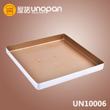 三能屋诺烤盘 烘焙模具蛋糕披萨饼干金色不粘方形烤箱工具UN10006