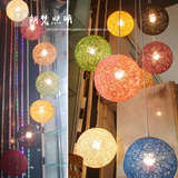 麻球吊灯 创意个性餐厅吊灯 复古艺术酒吧台吊灯 过道圆球藤吊灯