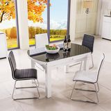 畅销简约现代可调节伸缩钢化玻璃餐桌椅组合一桌六椅四椅大小户型