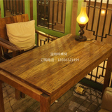 漫桌椅咖啡组合老榆木餐桌椅咖啡厅四人桌子胡桃里全实木家具定制