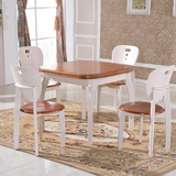 实木伸缩推拉餐桌椅组合地中海折叠田园风格小户型韩式餐椅方凳