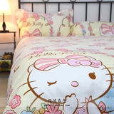 kt猫卡通纯棉Kitty四件套床品床上用品全棉床单可爱粉色公主套件