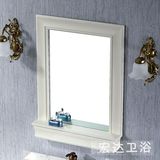 卫生间壁挂浴室镜子带置物架洗手间镜子化妆镜卫浴镜装饰镜厕所镜