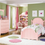 实木欧式儿童家具定制粉色公主床田园儿童床男孩女孩实木床单人床