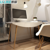 ULIKE 欧式现代简约全实木腿书桌 白色烤漆家用笔记本电脑桌