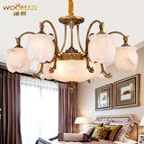 石艺轩欧式客厅吊灯全铜灯餐厅卧室现代简约温馨大气复古云石灯具