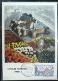 法国1963年 花展 邮票城堡花卉 极限片