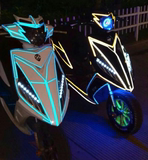 动车新款摩托车防水反光车贴纸车身轮毂夜光汽车荧光条鬼火踏板电
