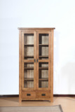 实木书架两门书柜 白橡木带门书架欧式书房家具 厂家直销一件代发