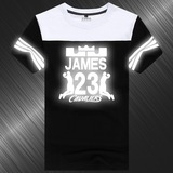 詹姆斯23号球衣T恤篮球服男生骑士队夏季短袖圆领宽松反夜光衣服