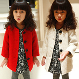 2016新款童装韩版女童风衣外套冬中长款毛呢加绒加厚儿童呢子大衣