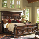美式乡村复古实木床1.51.8米全实木做旧双人床橡木北欧卧室家具
