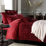 奢华新婚庆大红色四件套欧式六件套结婚用双人1.8m床上用品床单式
