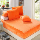 保暖加厚法兰绒床笠素色法莱绒床单纯色珊瑚绒升级床套床罩包邮