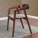 布艺椅子扶手靠背白蜡椅简约现代实木软包书桌椅水曲柳餐椅洽谈椅