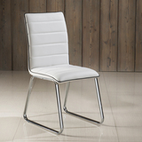 欧梵尼 现代简约餐椅 时尚皮艺餐椅 不锈钢餐椅 高档皮艺家用餐椅