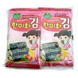 韩国进口零食品海苔 韩美禾儿童宝宝海苔原味低盐2g*10 一箱30包