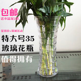 包邮玻璃富贵竹花瓶高35cm特大号花瓶落地客厅简约摆件水培插花器
