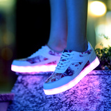 现货超炫女款夜光鞋子LED发光鞋女荧光鞋USB充电灯光鞋内增高女鞋