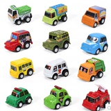 12辆不同款式 塑料回力车玩具 迷你小汽车 儿童回力汽车套装