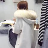 M1216一件很好看的大毛领2015新保暖手工白色女中长款羊绒大衣